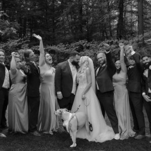 Black Barn Katie and Bridal Party black and white