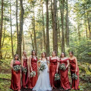 black barn jennah bridesmaids forest